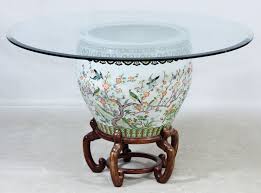 Asian Style Fish Bowl And Glass Top Coffee Table Antique Coffee Tables Asian Coffee Table Coffee Table Pictures