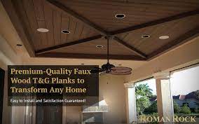 Installing cedar tongue and groove porch ceiling been working on this passively for a week or so now. Install Premium Quality Faux Wood Tongue And Groove Planks To Transform Any Home Roman Rock