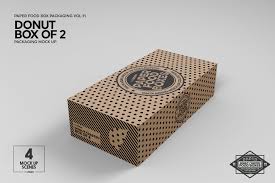 Box Of Two Donut Pastry Box Mockup Food Box Packaging Packaging Mockup Box Packaging