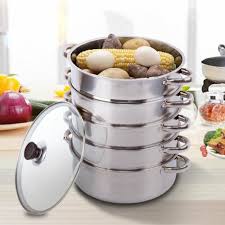 Además es totalmente incorrecto la creencia popular que los alimentos cuando el agua comience a hervir, el vapor que desprenda cocinara nuestra comida. Mantowarka Olla De Vapor De 5 Capas De Acero Inoxidable Olla De Coccion Universal Para Cocina De Induccion Estufa De Gas Doble Bobina De 30cm Ollas De Vapor Aliexpress