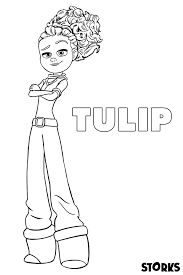 Storks Coloring Page Featuring Tulip Storks Movie Stork Pretty Movie