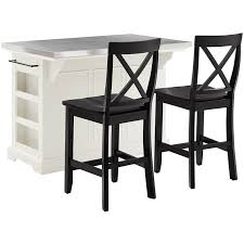 Check spelling or type a new query. Crosley Julia Stainless Steel Top Kitchen Island With X Back Stools In White Kf30064wh Bk