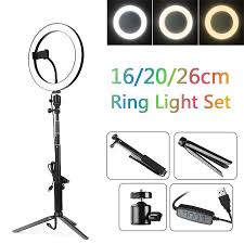 2020 Led Studio Camera Ring Light Photography 16cm 20cm 26cm Photo Camera Ring Light With Tripod Usb Plug For Phone Holder Make Up From Pro Audio 28 15 Dhgate Com