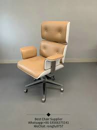 Eco Beige Leather Executive Chair Leather Arm Chairs Rongfu Office Chair Leather Chair Leather Armchair Chair