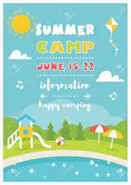 Vorlage einladung sommerfest kindergarten gratis. Strandzubehor Oder Camp Fur Kinder Sommer Und Strand Poster Vorlage Lizenzfrei Nutzbare Vektorgrafiken Clip Arts Illustrationen Image 94399333