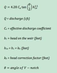 Free Flow Equations For V Notch Weirs Of Any Angle