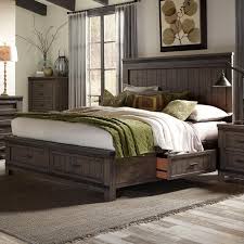 Liberty furniture arbor place sleigh bedroom set the arbor place bedroom collection by liberty furniture industries aspen skies 4 piece console bar set with round 25 in. Liberty Furniture Thornwood Hills Queen Two Sided Storage Bed With Dovetail Drawers Superstore Panel Beds