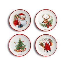 For anthropologie maisonette dessert plate. Assorted Christmas Dessert Plates Set Of 4 Kirklands