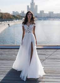 Big Sale Off The Shoulders Wedding Dress Wedding Dress With Open Leg Floral Lace Dress Rustic Wedding Light Long Tulle Dress In 2020 Lace Top Wedding Lace Top Wedding Dress Split Wedding