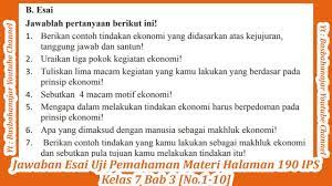 20 feb, 2021 posting komentar. Jawaban Esai Uji Pemahaman Materi Halaman 190 Ips Kelas 7 Bab 3 No 1 10 Youtube