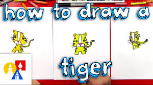 How to draw a cartoon tiger, step by step, drawing guide, by dawn. How To Draw A Cartoon Tiger Youtube