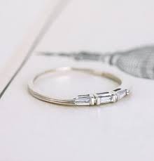 1950s Three Baguette Wedding Band Erica Weiner Baguette Wedding Band Wedding Ring Bands Wedding Rings