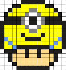 Minion Mushroom Kandi Pattern Perler Beads Pixel Art Pattern Perler Bead Mario