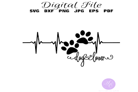 There are three separate designs. Dog Lover With Heartbeat And Paw Prints 415629 Svgs Design Bundles