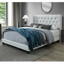 We did not find results for: Dg Casa Bardy Diamond Tufted Upholstered Wingback Headboard With Nailhead Trim Panel Bed Frame Queen Size In White Faux Leather Walmart Com Walmart Com