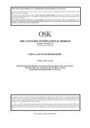 There are three part owners including two investors. Osa Technology Sdn Bhd Ukm Technology