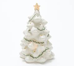 Lenox christmas memories 10 miniature tree ornaments set mini. Lenox Holiday Village Lit Christmas Tree With 24kt Gold Qvc Com