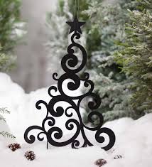 Metal Christmas Tree Stake In Outdoor Holiday Decorations Metal Christmas Tree Garden Art Christmas Garden