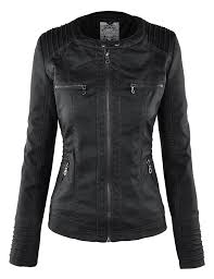 Mbj Womens Faux Leather Motorcycle Jacket With Hoodie At Amazon Women S Coats Shop Faux Leather Jacket Women Leather Jacket Style Leather Jackets Women