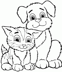 These colouring pages are located in animals category. Cat And Dog Coloring Pages Coloring Home