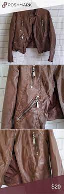 J2 Brown Vegan Leather Jacket Large Juniors Brown Vegan Leather Jacket Vegan Leather Jacket Leather Jacket