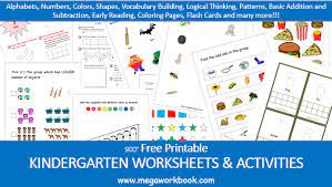 These printable math worksheets assist kindergarten students with developing problem solving skills, which can be applied to more advanced mathematics. Kindergarten Worksheets Free Printable Worksheets For Kindergarten Megaworkbook