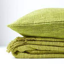 Shop online for unique lime throw blankets. Nirvana Slub Cotton Lime Green Throw