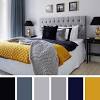 Blue yellow white bedroom decor | interior design ideas. 3
