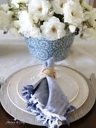 Designer tobi fairley gives you table setting ideas perfect for creating a light and airy tablesetting, inspired by a classic southern icon—seersucker use tobi fairley's tips to create a southern summer table setting, and get the products here! Simple Yet Elegant Summer Table Setting In Blue White
