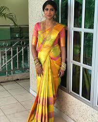 A wedding saree should be like full of designs and heavy colorful works then only. N I S H A Simple Neat Classy In Her Full Look Saree Sowbhagya Kanchievaram Silks Saree Look Saree Clothes For Women