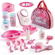 My First Baby Doll Accessory Set In Zippered Carrying Case Doll Feeding Toys Fashion And Bath Accessories Walmart Com
