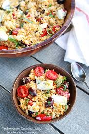 A gorgeous light side dish which goes fabulously with a piece of grilled chicken or fish! Mediterranean Couscous Salad Recipe