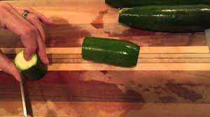 Slice in half with knife perpendicular to cutting board. How To Cut Zucchini Into Matchsticks Youtube