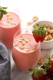 This smoothie isn't just low in calories. Best Strawberry Smoothie Healthy Refreshing Fit Foodie Finds
