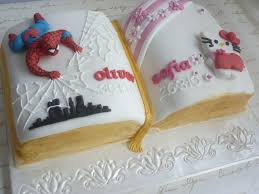 Double Christening Cake For Spiderman Fan Oliver And Hello Kitty Girl Sofia Torte