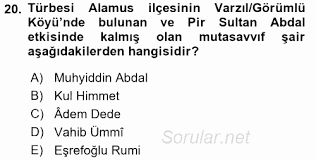 Muhyiddin ibn arabi the four pillars of spiritual transformation. Turk Halk Siiri 2016 2017 3 Ders Sinavi 20 Soru Aof Sorular Net