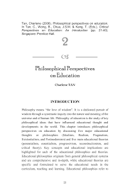 Pdf Philosophical Perspectives On Education