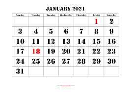 • the monthly calendar 2021 with 12 months on 12 pages (one month per page, us letter paper format), available in ms word doc, docx, pdf and jpg file formats. Printable Calendar 2021 Free Download Yearly Calendar Templates