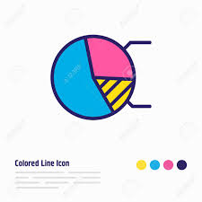 vector illustration of pie chart icon colored line beautiful