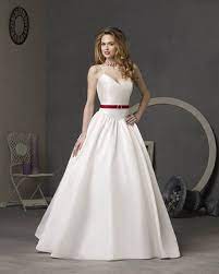 Photo of white wedding dresses with a red belt 2016. Wedding Dress With Red Belt Off 62 Www Daralnahda Com