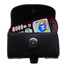 Gomadic Brand Horizontal Black Leather Carrying Case for the Motorola C250 C256 C257 with Integrated Belt Loop and Optional Belt Clip