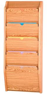 5 Tiered File Holder For Wall Mount 5 Pockets Meets Hipaa Standards Light Oak