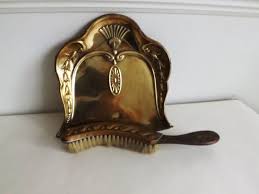 Antique Brass Pan Brush Set Crumb Tray Silent Butler Table Etsy Antiques Brush Set Brass