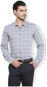 Buy Van Heusen Men Slim Fit Formal Shirt Grey Online At