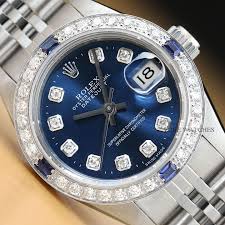 Online können sie gebrauchte modelle günstig kaufen. Rolex Damen Datejust Quickset Diamant Saphir Uhr Original Rolex Band Ebay