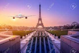 Paris photography is a lot of fun. Real Airplane Over The Cityscpae With The View Of Eiffel Tower Stock Photo Picture And Royalty Free Image Image 97285032