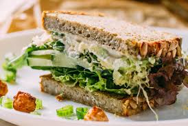 Green Veggie Sandwich With Cucumber Sprouts Avocado Recipe Veeg