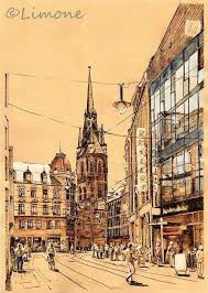 Claudia Gabriele Meinicke Roter Turm Tusche 2019 Halle Saale Roter Turm Bildergalerie