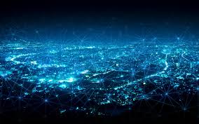 Download Wallpapers Computer Networks Network Technologies Blue Neon Lines Modern City Network Concepts Connectivity City Besthqwallpapers Com Abstract Lines City Background Night City