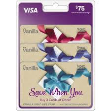 One such gift card is a visa gift card. Vanilla Visa Gift Card 75 Value Gift Cards 3 X 25 Sam S Club